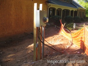 Temp Pole Powering a House