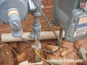 Bonded to Plastic Gas Line